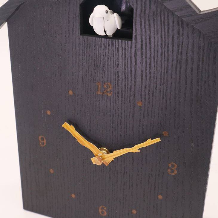 HR Black Wooden Cuckoo Wall Clock And Wood Grain Hands
