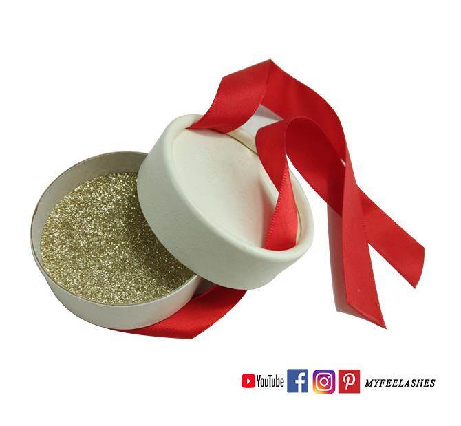 false eyelashes round paper box