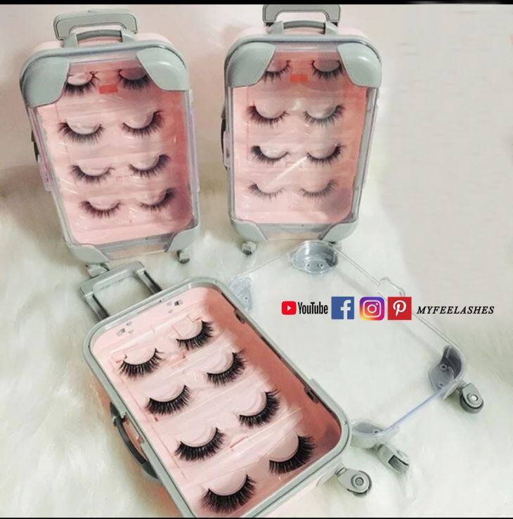 mini luggage lashes packaging