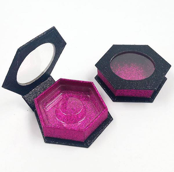 Black Hexagon Lashes Box with Window