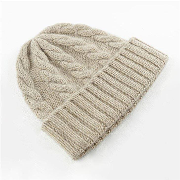 100% Cashmere Unisex Knitted Hat And Scarf Set