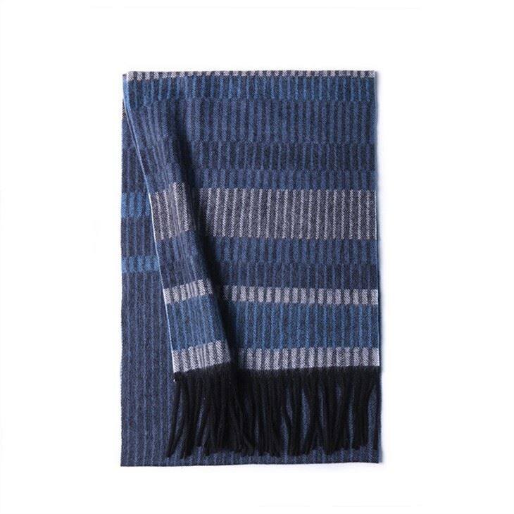 Pure Cashmere Checked Scarf Warm Winter Lady