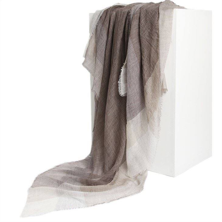 Artistic Checked Print Worsted Cashmere Scarf