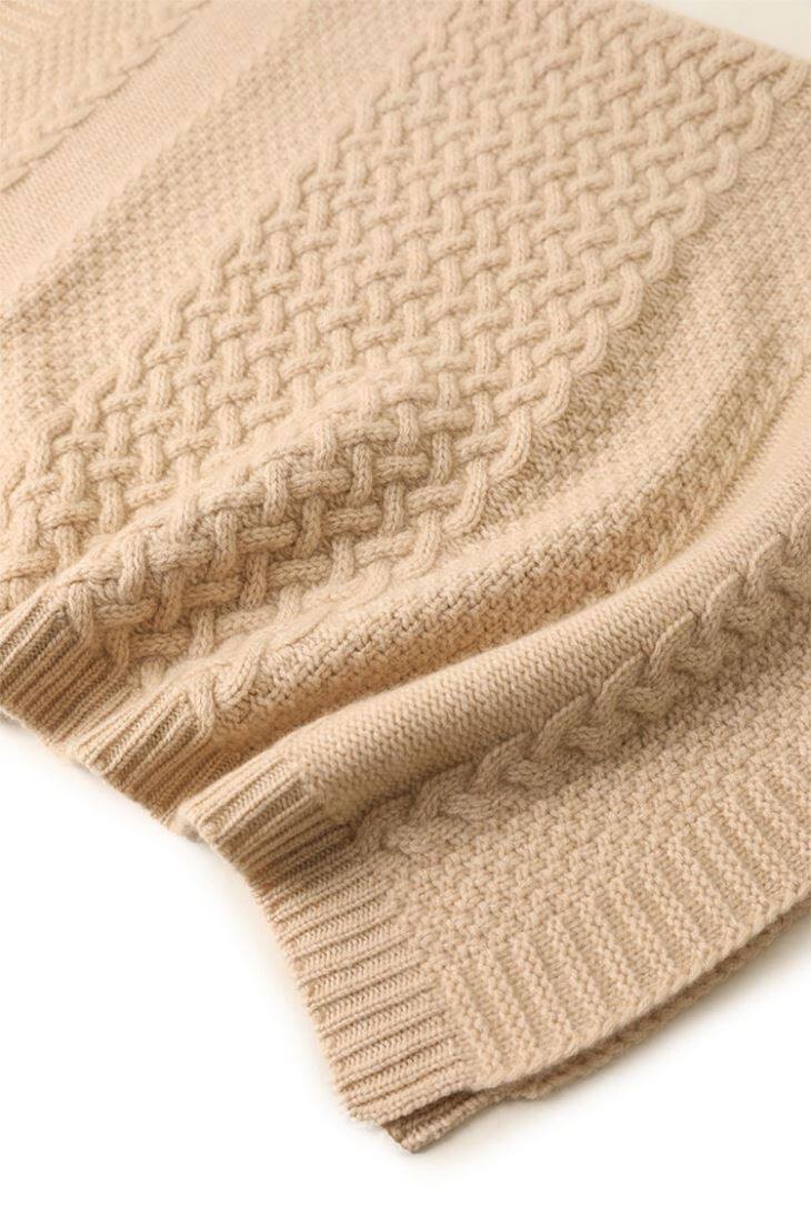 Baby Cashmere Cable Basket Knit Blanket