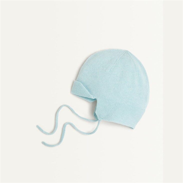 Ti bebe Cashmere Knit Beanie ak Zòrèy