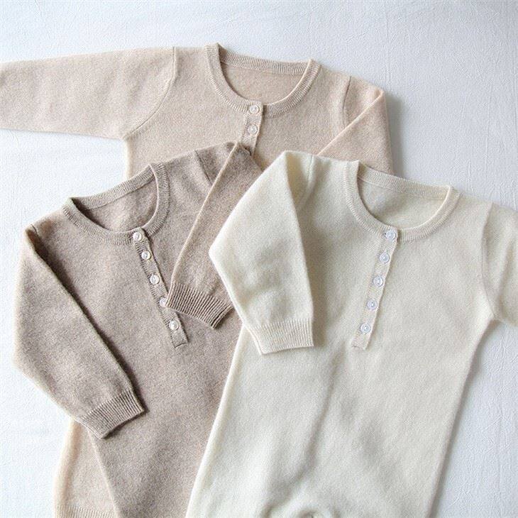 Baby Cashmere Knitted Rompers