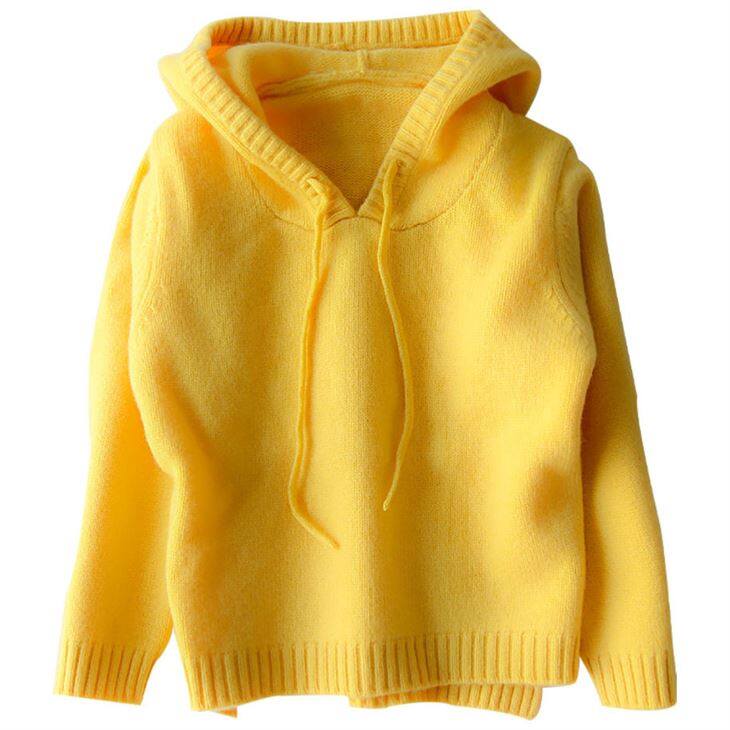 Dziecięcy sweter z kaszmirowym pulowerem i kapturem