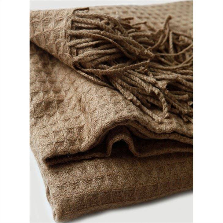 Beehive Camel Hair Twin Size Blanket