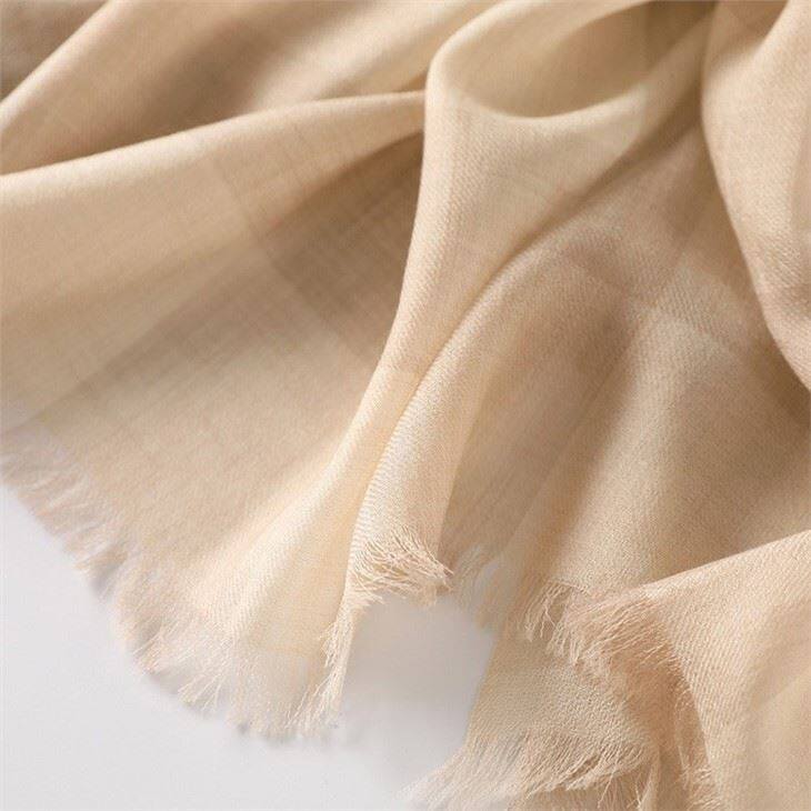 Camel Checked Plaid Tartan Cashmere Scarf