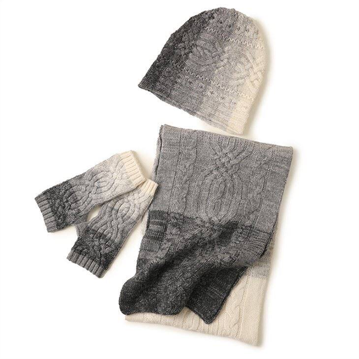 Cashmere kábel kötött színátmenet színkészlet