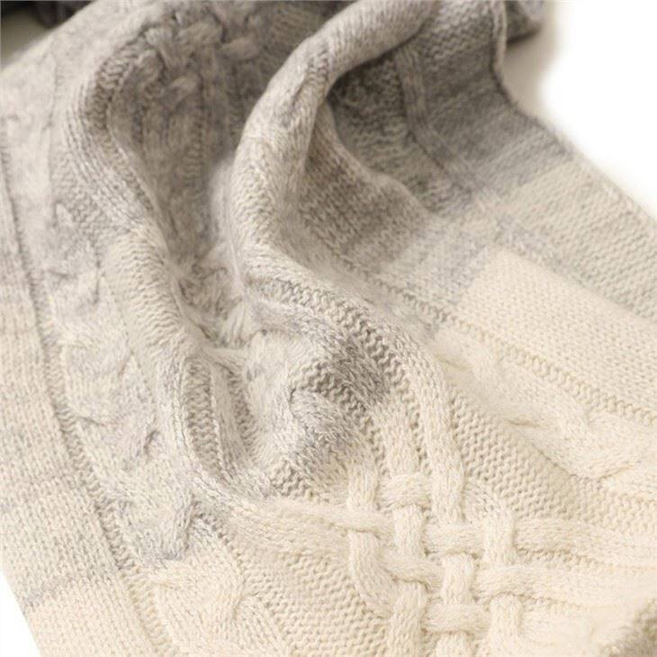 Cashmere Cable Knitted Gradient Color Set