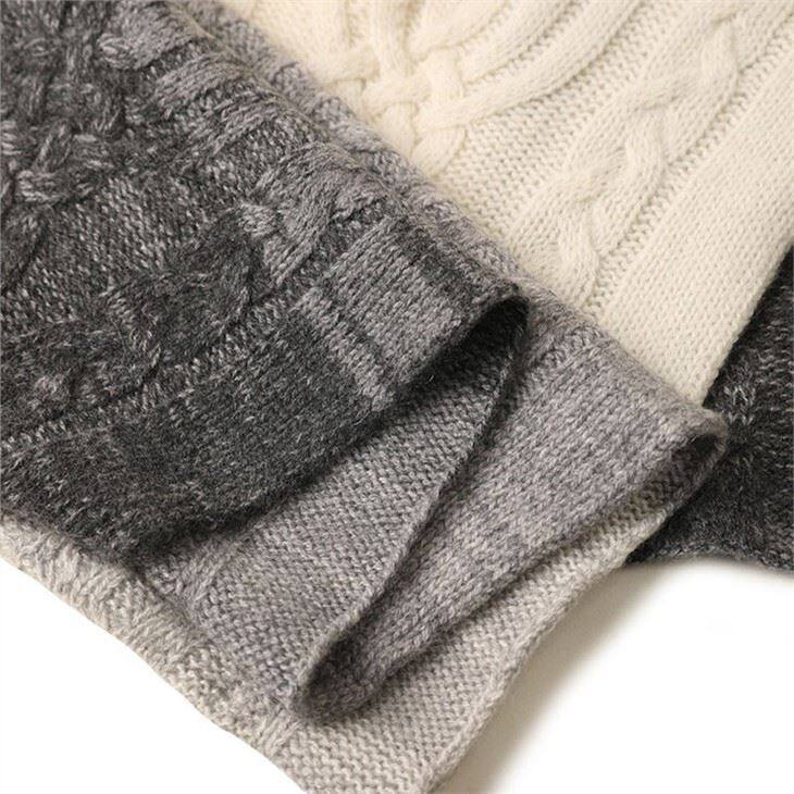 Cashmere Cable Knitted Gradient Color Set