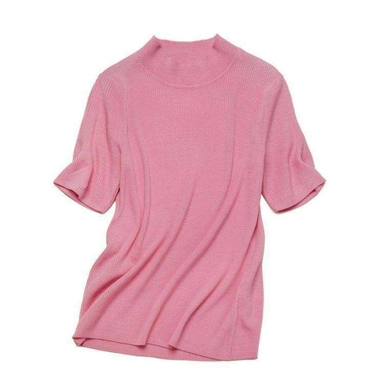 Cashmere Crew Neck Half Sleeve Sweater