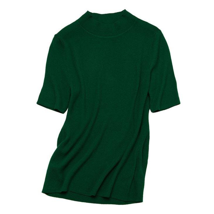 Cashmere Crew Neck Half Sleeve Sweater