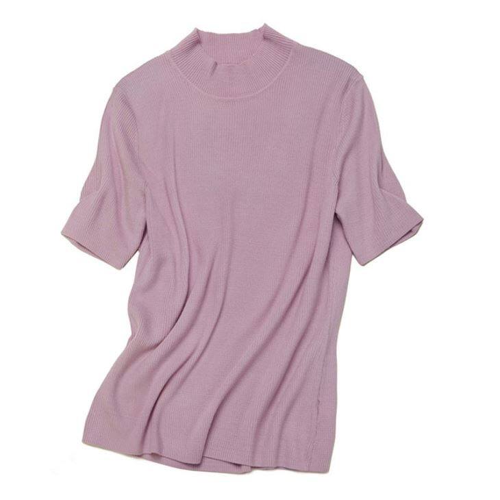 Cashmere Crew Neck Half Sleeve Sweater