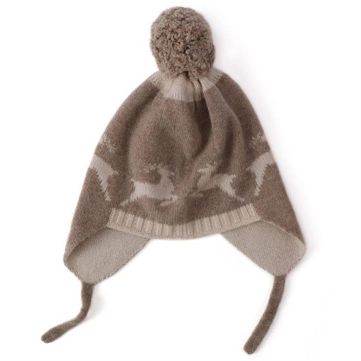 kid Jacquard Cashmere öronlappshatt