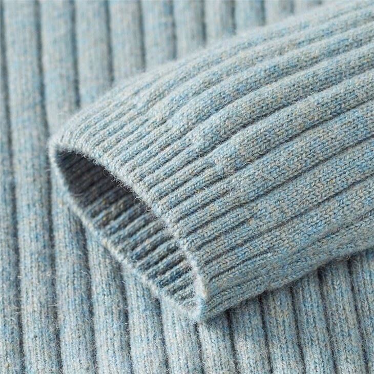 Cashmere Rib Knitted V-neck Long Dress