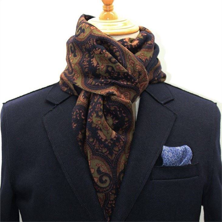 Cashmere Wool Blended Print Wool Scarf