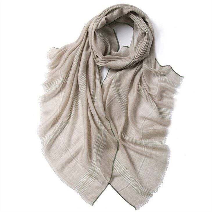 Casual Checked Plaid Tartan Worsted Cashmere Scarf