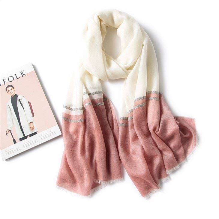 Casual Worsted Stripe Pläd Cashmere Scarf