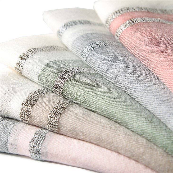 Casual Worsted Stripe Plaid Cashmere Scarf