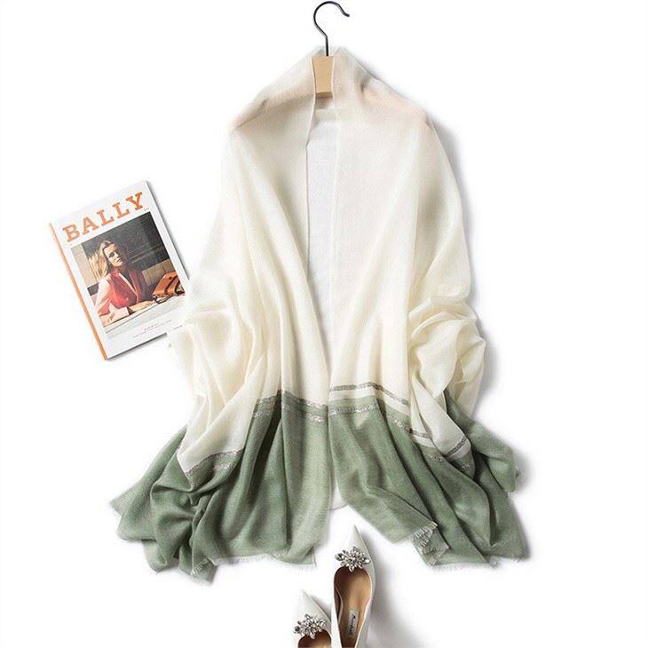 Casual Worsted Stripe Plaid Cashmere Scarf