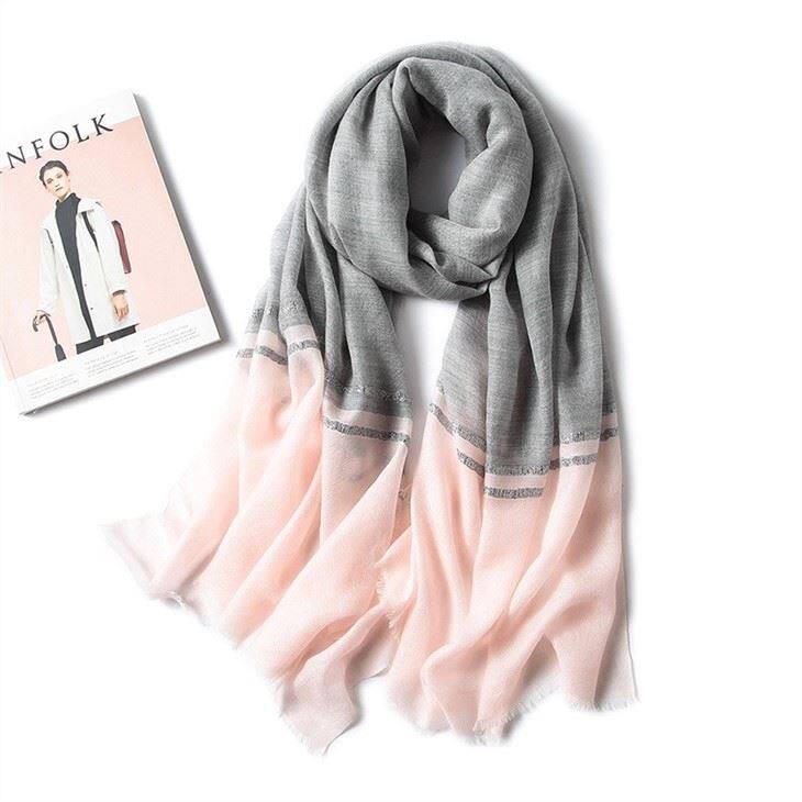 Casual Worsted Stripe Plaid Cashmere Scarf