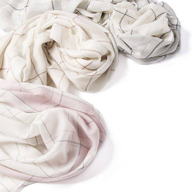 Checked Plaid Tartan Tint Worsted Cashmere Scarf