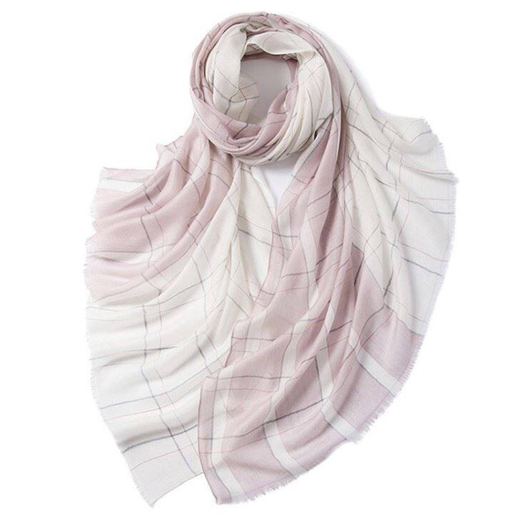 Checked Plaid Tartan Tint Worsted Cashmere Scarf
