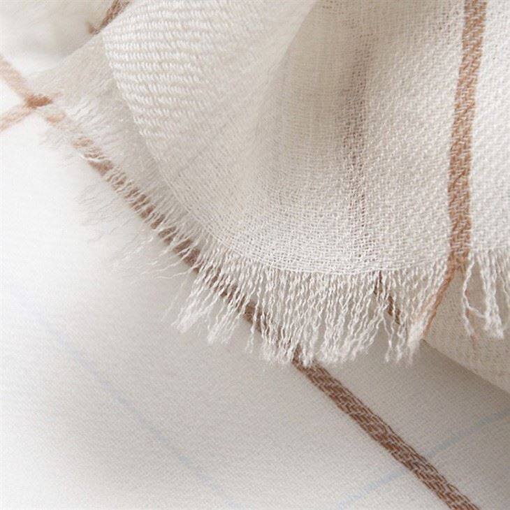 Checked Plaid Tartan Tint Worsted Cashmere Scarf