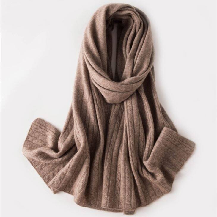 Classic Cable Knitted Cashmere Scarf