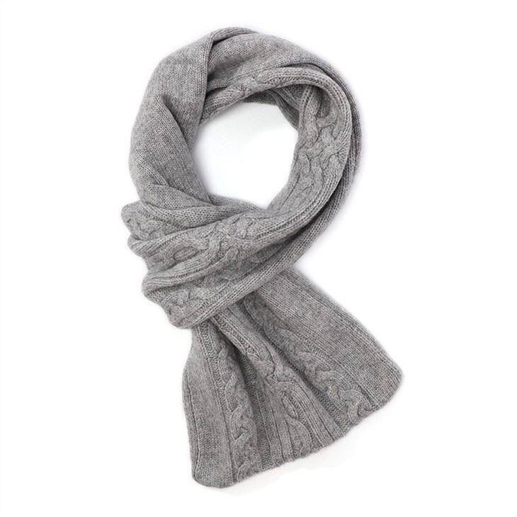 Creamy Cozy Cable Knitted Cashmere Scarf