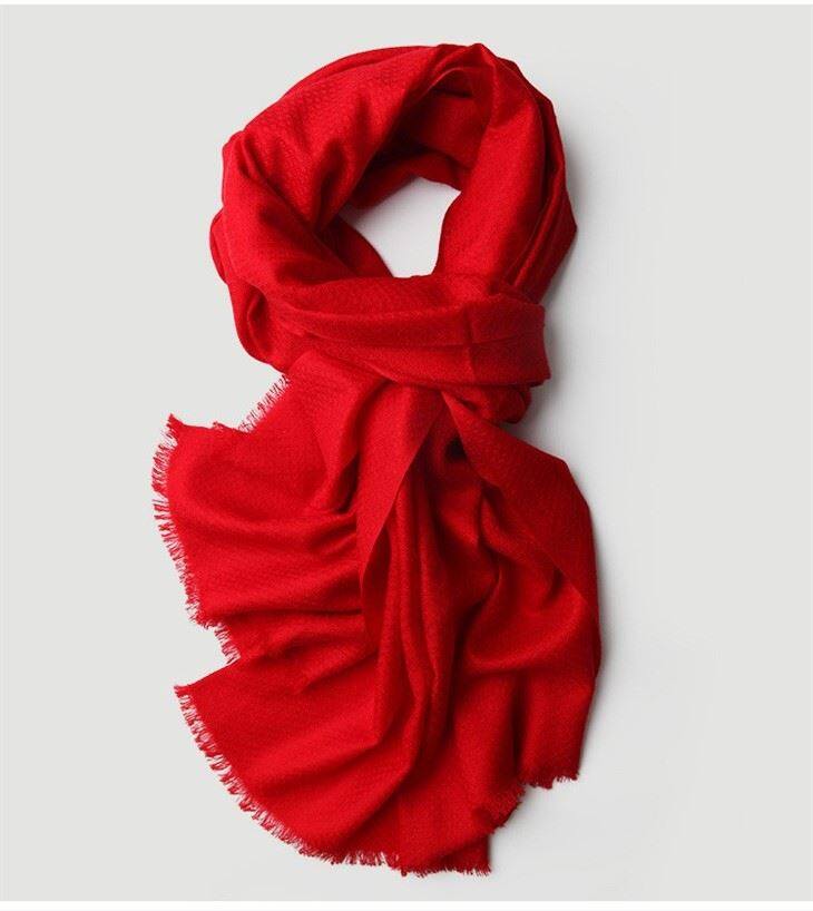Diamond Weave Solid Color Wool Scarf