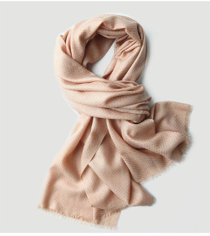 Diamond Weave Solid Color Wool Scarf