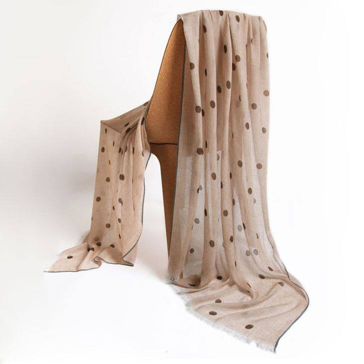 Dot Print Wool Scarf