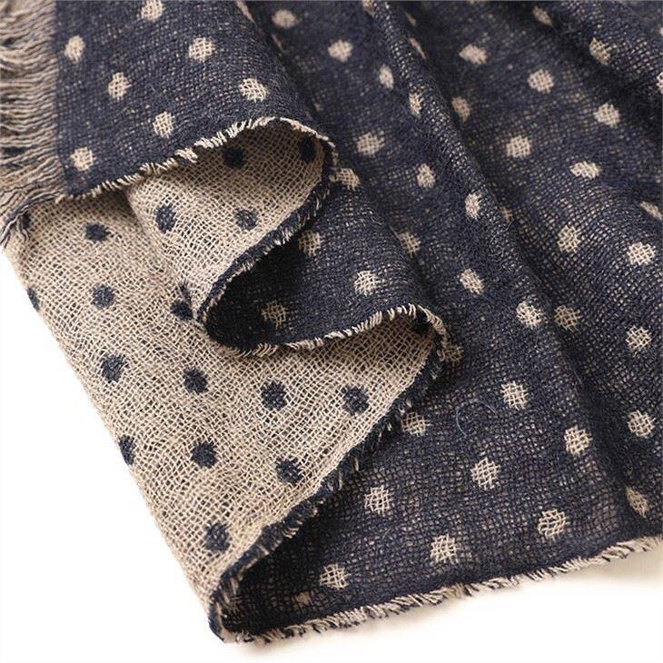 Double Side Dot Jacquard Wool Scarf
