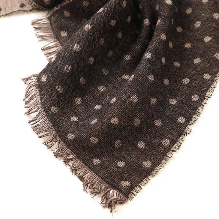 Double Side Dot Jacquard Wool Scarf