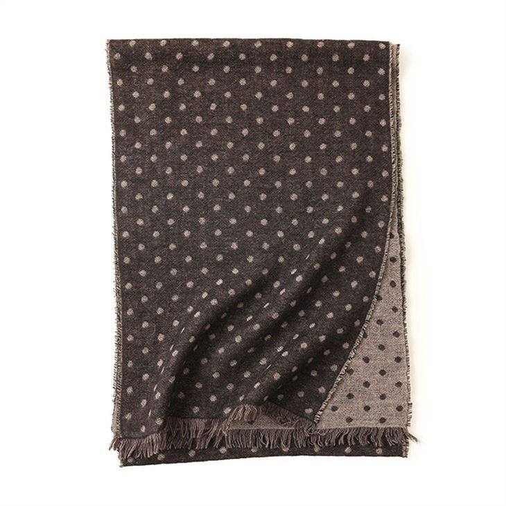 Double Side Dot Jacquard Wool Scarf