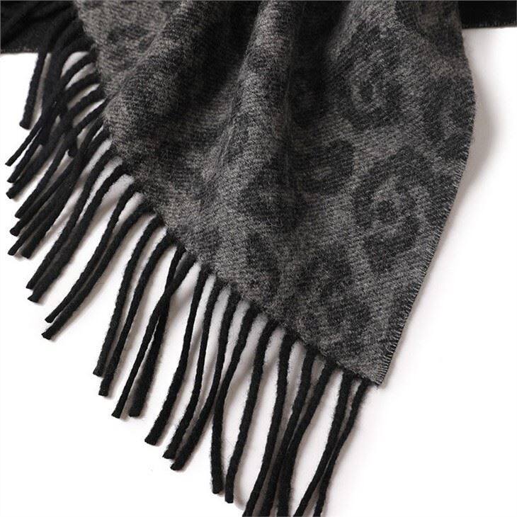 Double Side Jacquard Wool Poncho