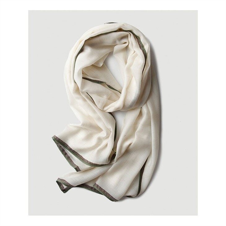 Gold Decorated Solid Color Woolen Scarf