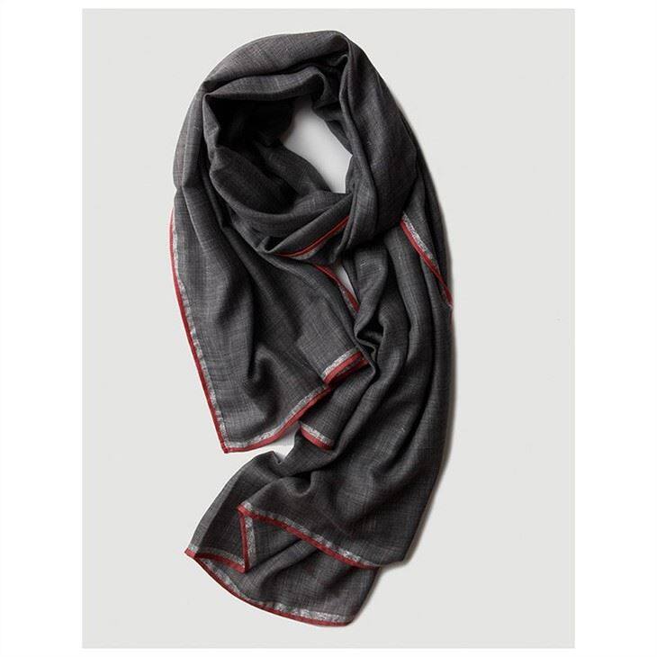 Gold Decorated Solid Color Woolen Scarf