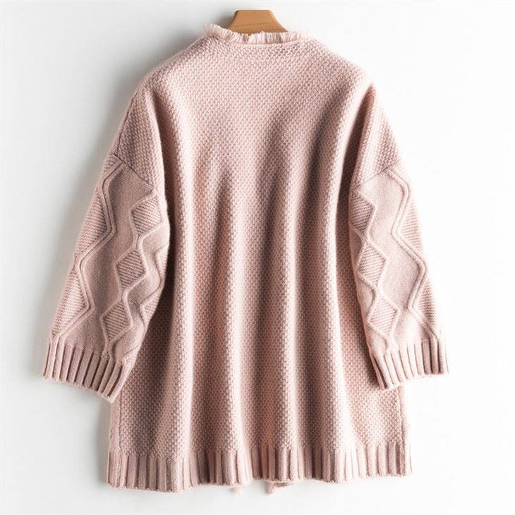 Meleg divatos kötött kardigán kasmír pulóver