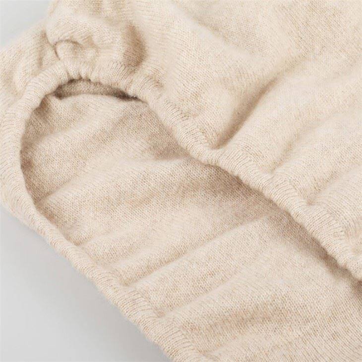 High Quality Lace Up Cashmere Beanie Hat