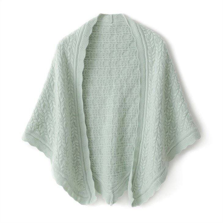 Hollowed-out Crochet Knitted Cashmere Triangle Scarf