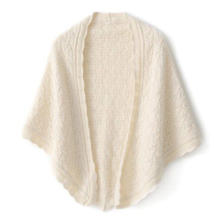 Hollowed-out Crochet Knitted Cashmere Triangle Scarf