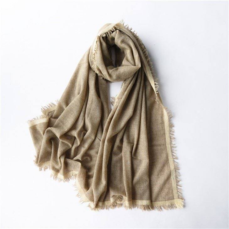 Hot Selling Pashmina Plain Dyed Scarf Wool Cashmere Shawl For Women