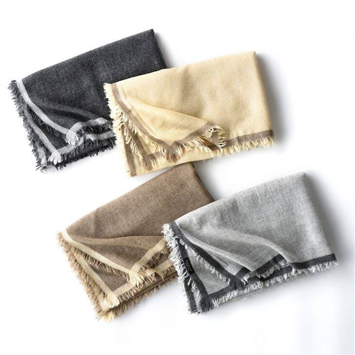 Hot Selling Pashmina Plain Dyed Scarf Wool Cashmere Shawl For Women
