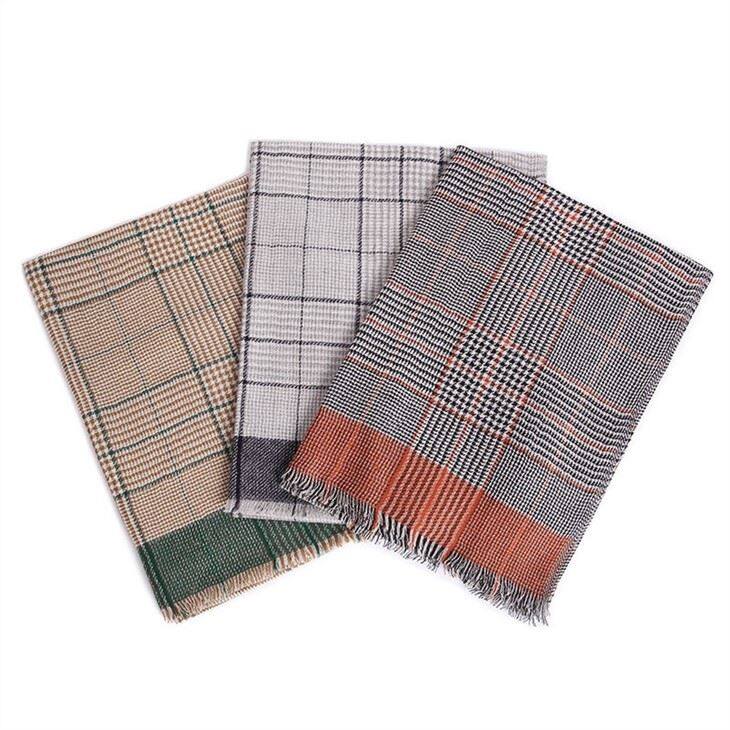 روسری ترمه ساده تارتان چک شده Houndstooth