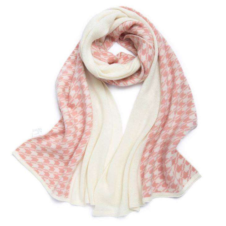 Houndstooth Jacquard Cashmere Scarf