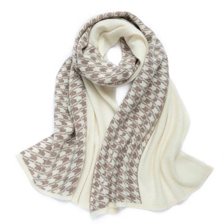 Houndstooth Jacquard Cashmere Scarf